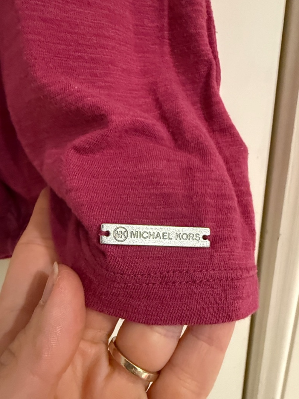 Michael Kors Raspberry Pink Ruffle V-Neck Tank - Picture 2 of 4